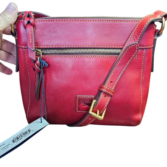 NWT Dooney and Bourke Florentine Allison RED Vachetta Leather Crossbody $278 - Picture 5 of 16